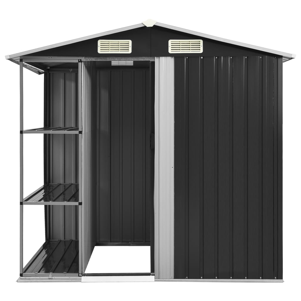 Vidaxl Garden Shed z stojakiem 205x130x183 cm żelazny antracyt