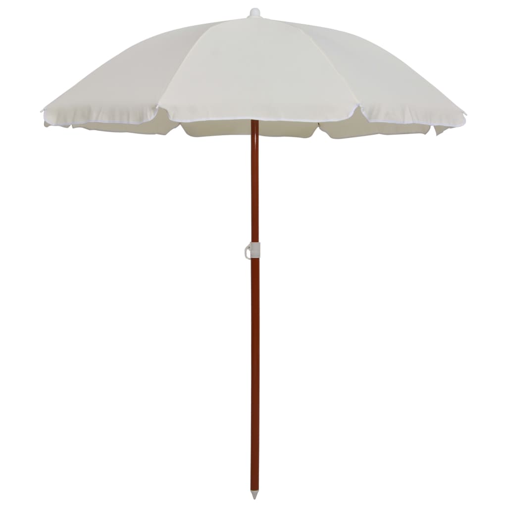 Vidaxl Parasol z jeklenim drogom 180 cm pesek -obarvan