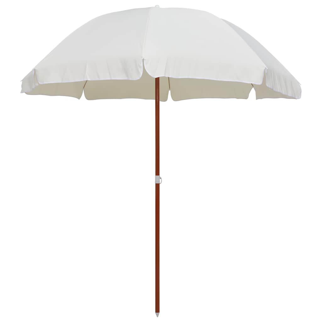 Parasol vidaxl avec poteau en acier 240 cm sable -colore