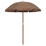 Vidaxl parasol ze stalowym słupem 180 cm taupe