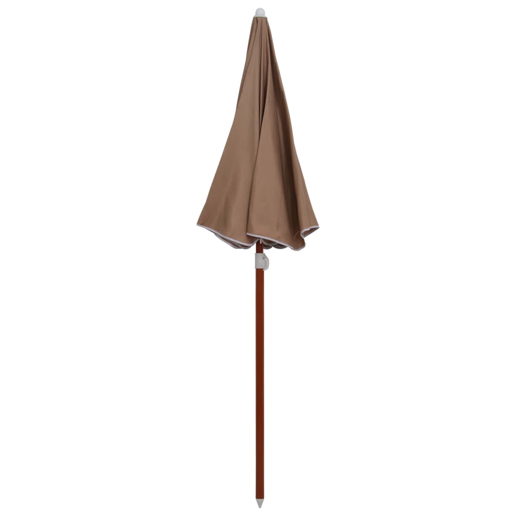 Vidaxl Parasol con polo in acciaio 180 cm taupe