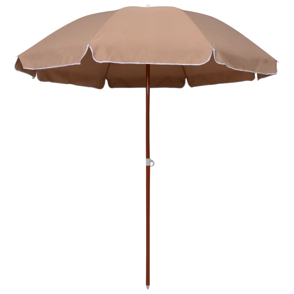 Vidaxl Parasol con polo in acciaio 240 cm taupe