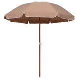 Vidaxl Parasol ze stalowym słupem 240 cm taupe