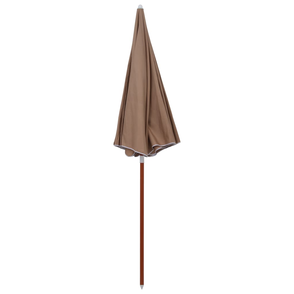 Vidaxl Parasol ze stalowym słupem 240 cm taupe