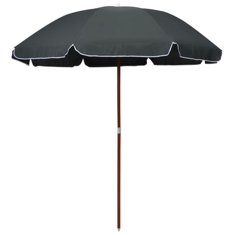 Vidaxl parasol avec poteau en acier 240 cm anthracite -colored