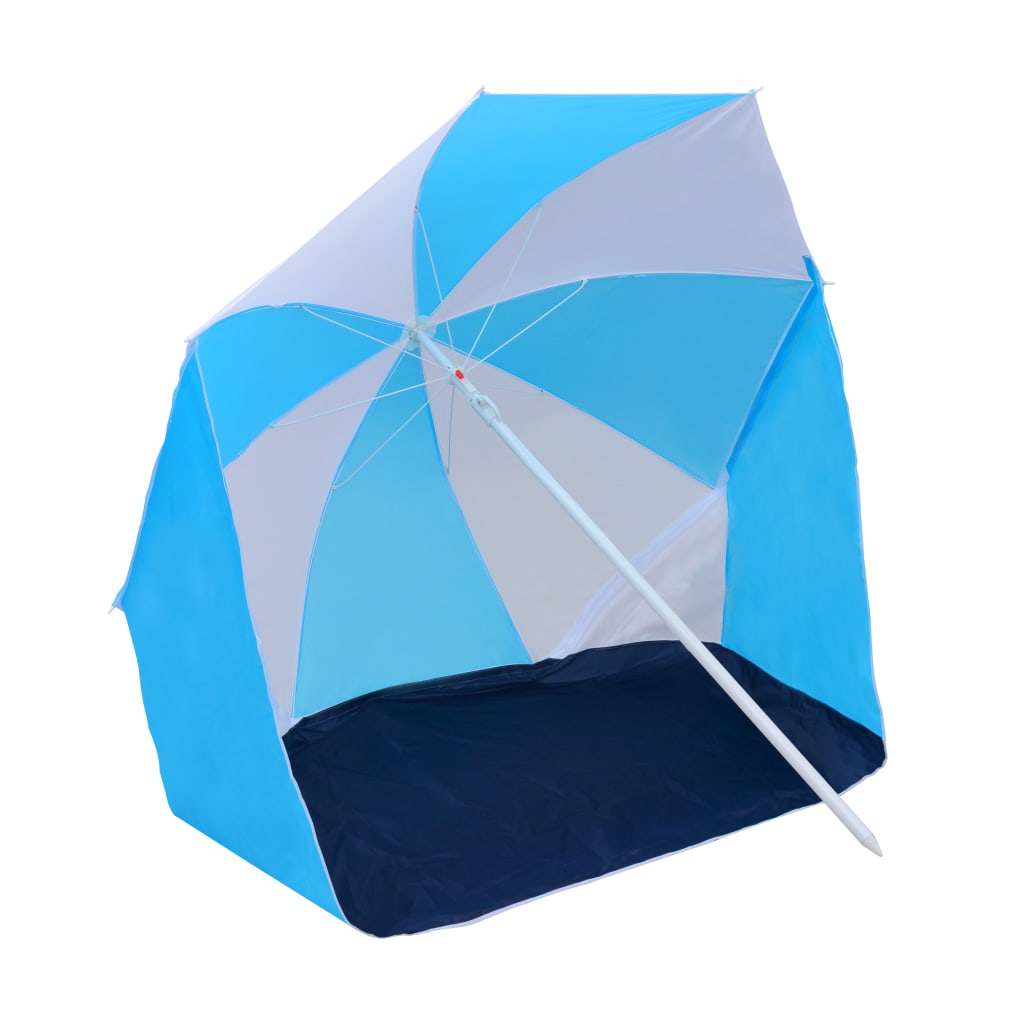 Vidaxl StrandParasol -Tent 180 cm tissu bleu et blanc