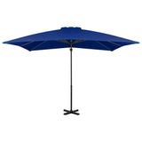 Vidaxl zweefparasol met aluminium paal 250x250 cm azuurblauw