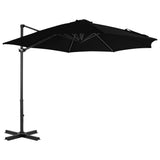 Vidaxl Floating parasol with aluminum pole 300 cm black