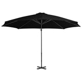 Vidaxl Parasol flottant avec poteau en aluminium 300 cm noir