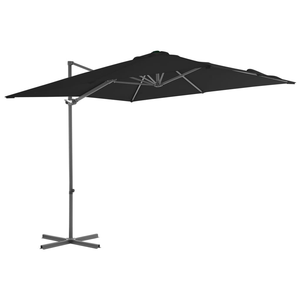 Vidaxl Parasolo galleggiante con palo in acciaio 250x250 cm nero