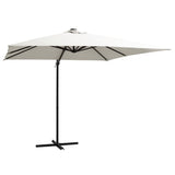 Parasol flottant vidaxl avec pôle LED et en acier 250x250 cm sable -colored