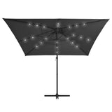 Vidaxl Floating parasol with LED and steel pole 250x250 cm anthracite colored