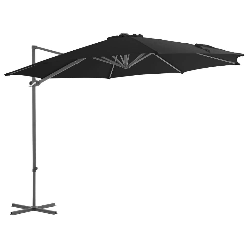 Vidaxl Floating parasol with steel pole 300 cm black