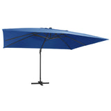 Vidaxl -schwimmendes Parasol mit LED- und Aluminiumpol 400x300 cm Azure Blau