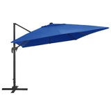 Vidaxl -schwimmendes Parasol mit LED- und Aluminiumpol 400x300 cm Azure Blau