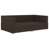 Vidaxl hoekbanken 2 st met kussens poly rattan bruin