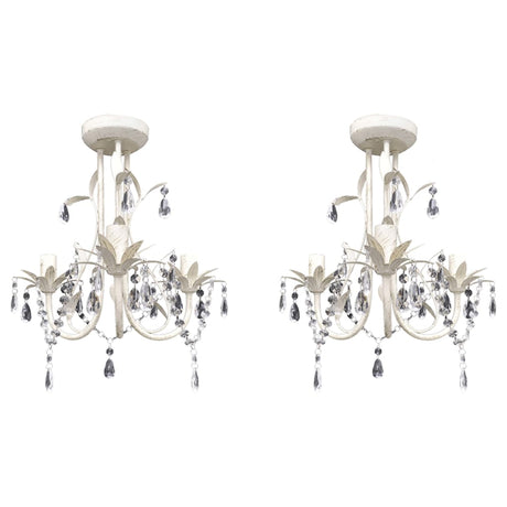 Vidaxl Chandeliers Kristal 2 St Elegant White
