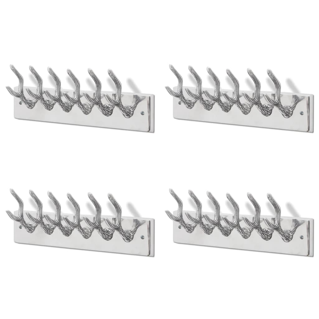 Vidaxl Coat Racks 4 St Aluminium Silver Colored