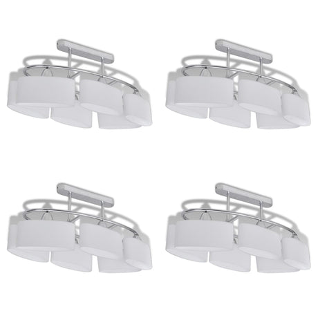Vidaxl Plafond Lampe avec des hottes en verre en forme d'Ellips 4 St E14