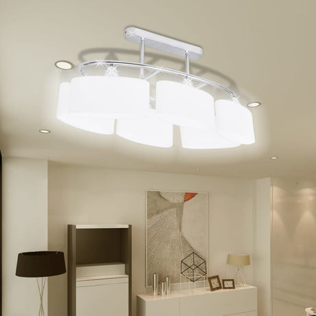 Vidaxl Plafond Lampe avec des hottes en verre en forme d'Ellips 4 St E14