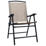 Vidaxl tuinstoelen inklapbaar 2 st textileen taupe