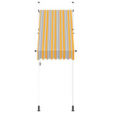 Vidaxl Luifel extensible manuellement 100 cm Stripes jaunes et bleues