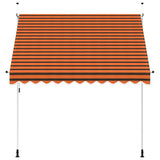 Vidaxl luifel extensible manuellement 250 cm orange et brun