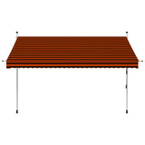 Vidaxl luifel extensible manuellement 300 cm orange et brun