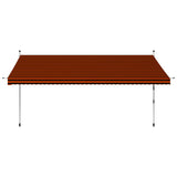 Vidaxl luifel extensible manuellement 400 cm orange et brun