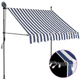 Vidaxl luifel extensible manuellement avec LED 100 cm bleu et blanc