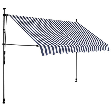 Vidaxl Luifel extensible manuellement avec LED 300 cm bleu et blanc