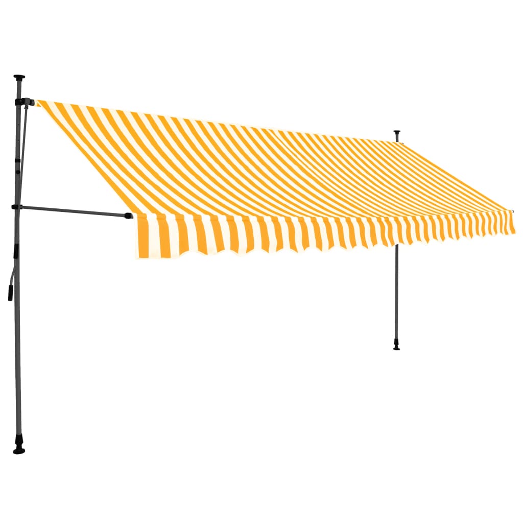 Vidaxl Luifel manuelt utvides med LED 400 cm hvit og oransje