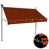 Vidaxl Luifel manually extendable with LED 250 cm orange and brown