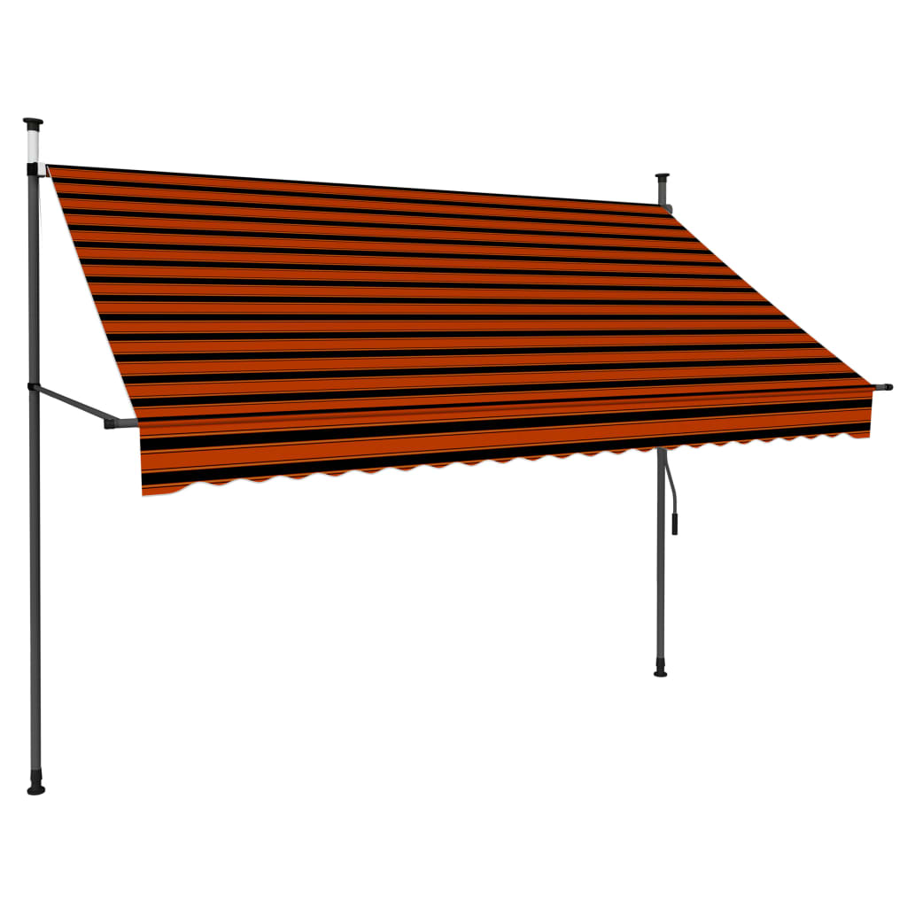 Vidaxl Luifel manually extendable with LED 250 cm orange and brown