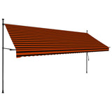 Vidaxl Luifel extensible manuellement avec LED 400 cm orange et brun