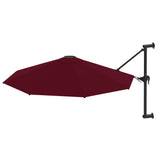 Parasol de pared Vidaxl con poste de metal 300 cm Burdeos rojo