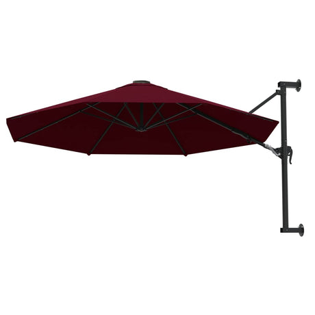 Parasol mural vidaxl avec poteau métallique 300 cm Bordeaux rouge