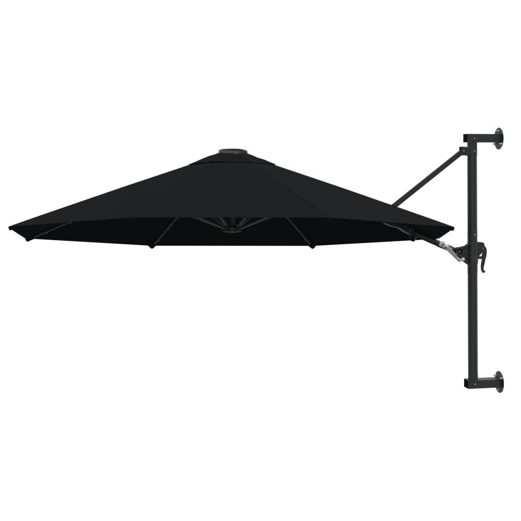 Parasol de pared Vidaxl con poste de metal de 300 cm negro