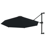 Vidaxl -Wandparasol mit Metallstast 300 cm schwarz