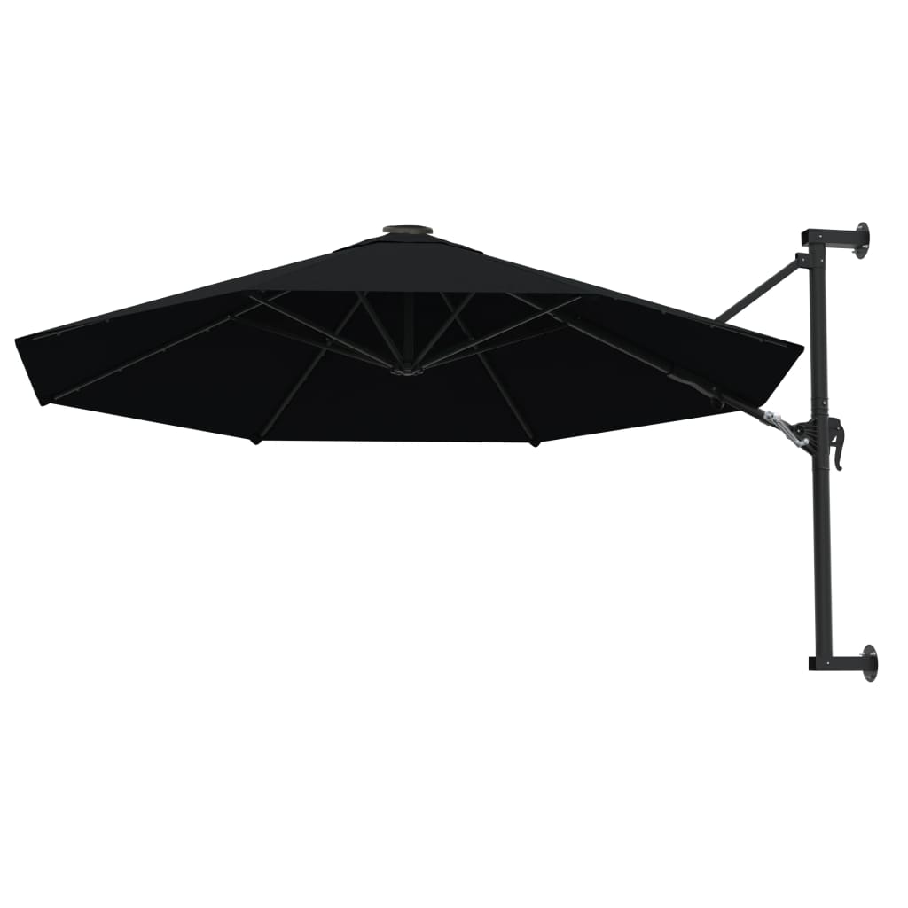 Vidaxl -Wandparasol mit Metallstast 300 cm schwarz