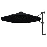 Vidaxl Wall Parasol z metalowym słupem 300 cm czarnym