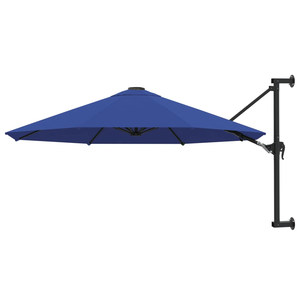 Parasol de pared Vidaxl con poste de metal de 300 cm azul