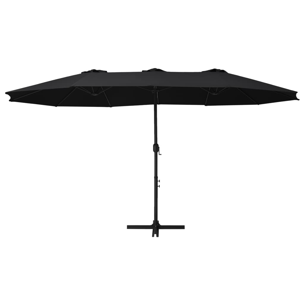 Vidaxl -parasol med aluminiumstang 460x270 cm sort