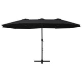 Vidaxl -parasol med aluminiumstang 460x270 cm sort