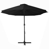 Vidaxl -parasol med aluminiumstang 460x270 cm sort