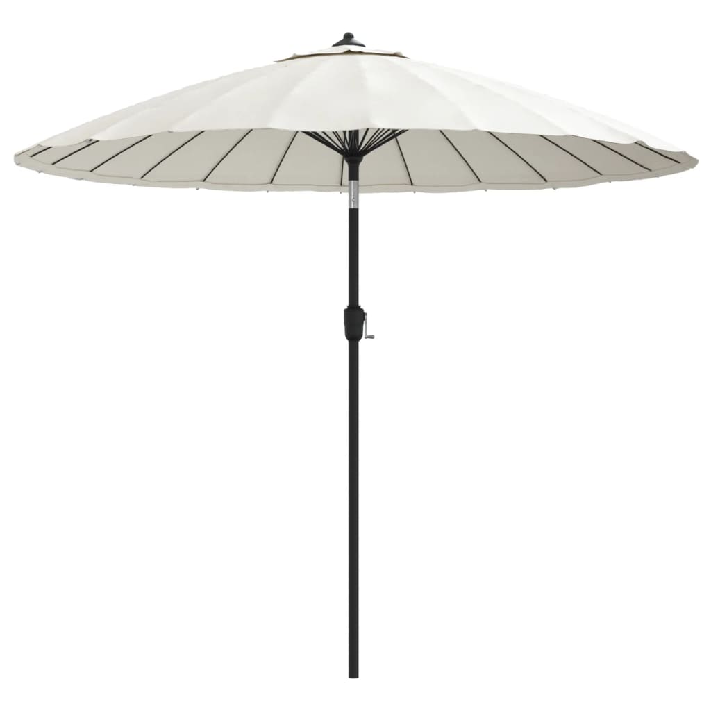 Vidaxl Parasol z aluminijastim drogom 270 cm peščeno belo