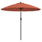 Vidaxl Parasol z aluminijastim drogom 270 cm terakota -barva