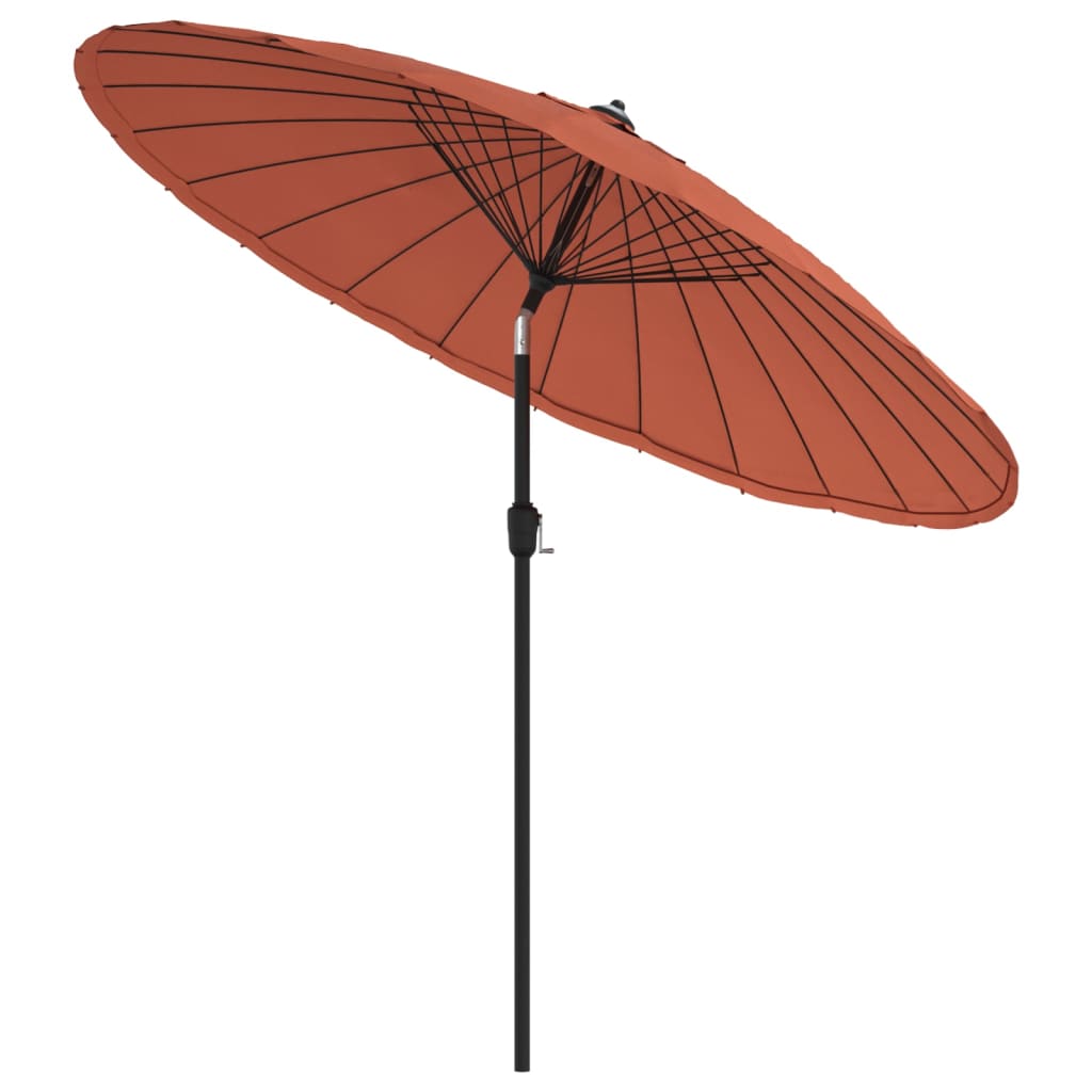 Vidaxl -Parasol mit Aluminiumpol 270 cm Terrakotta -gelöscht