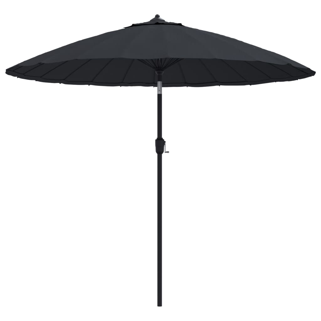 Vidaxl Parasol z biegunem aluminiowym 270 cm czarnym