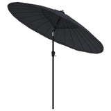 Vidaxl Parasol z biegunem aluminiowym 270 cm czarnym